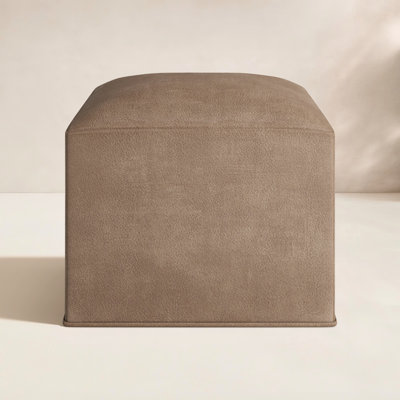 Cupertino 22" Leather Patio Pouffe