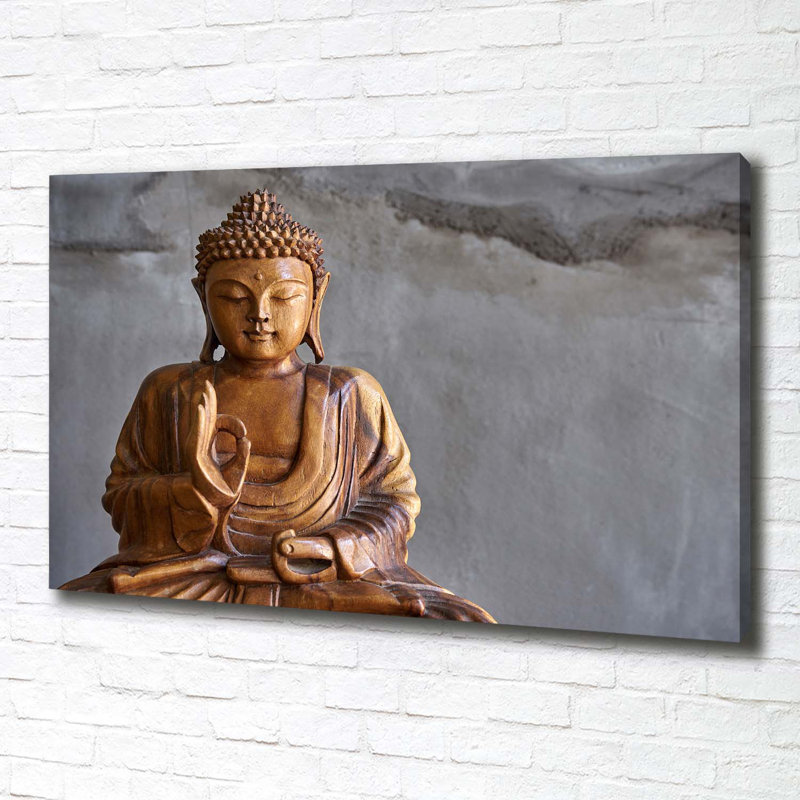 Wooden Buddha - Wrapped Canvas Print