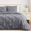 Literie 2 pièces Southshore Fine Linens Pintuck Pleat Slate Twin/Twin XL avec 1 taie d'oreiller standard, microfibre douce 110 g/m²-1146204340-1146204341