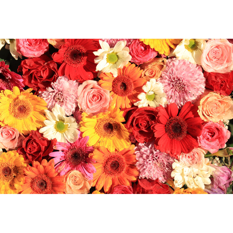 Colorful Wedding Flower Arrangement - Wrapped Canvas Print, 30cm H x 46cm W x 3.8cm D