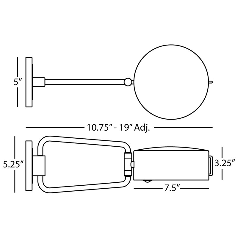 Simon Plug-in Swing Arm Sconce, Modern Brass