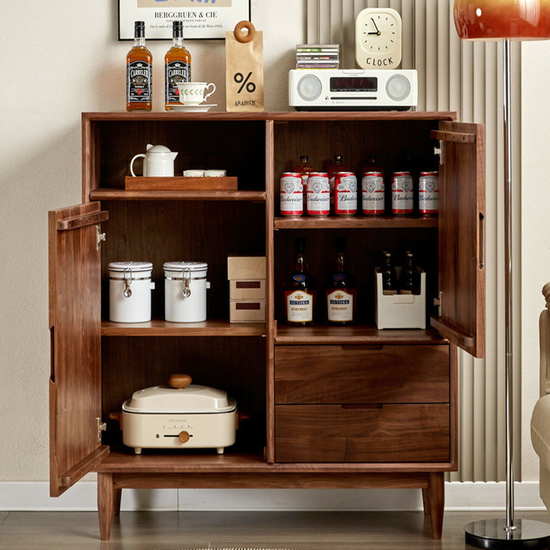 Commode décorative rétro en bois massif, H 43,31 po x l 41,33 po x P 15,74 po