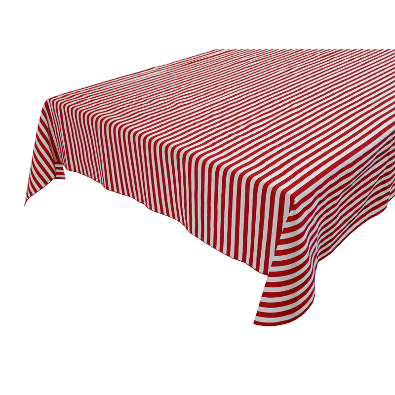 Nappes demi-pouce à rayures, 108 po x 58 po, Blanc /Rouge