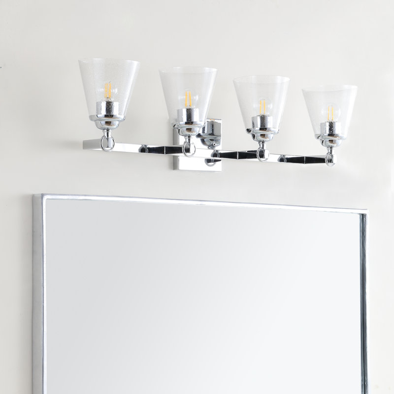  Gillen Hurricane Metal/Seeded Glass LED Vanity Light, 4