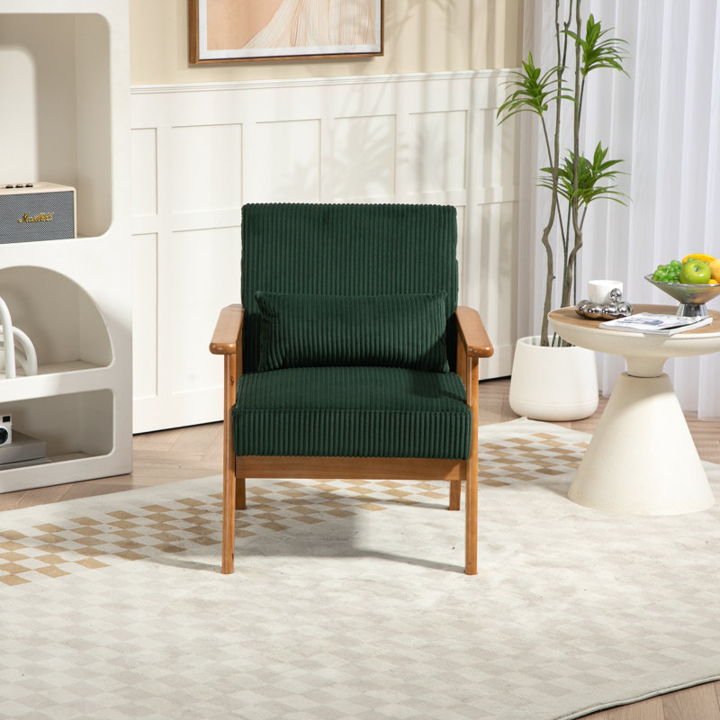Ensemble de 2 chaises d'appoint avec table d'appoint, Velours côtelé émeraude