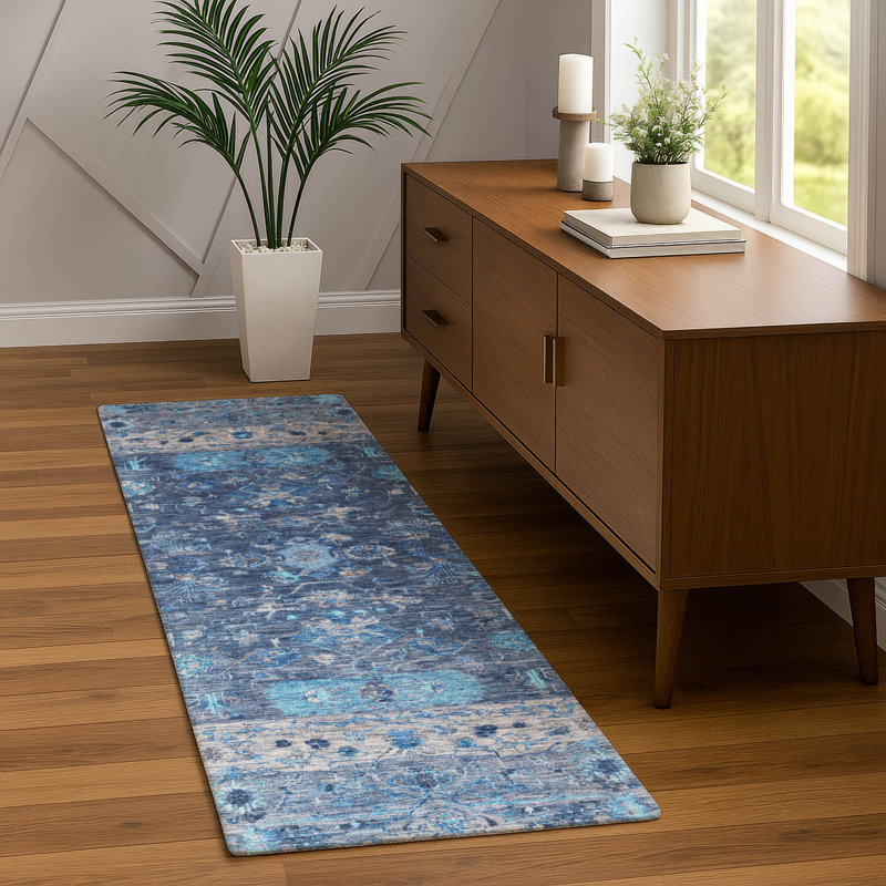 Machine Washable Indoor/Outdoor Hashlamoun ACN2323 Global Rug, Runner 2'3" x 7'6"