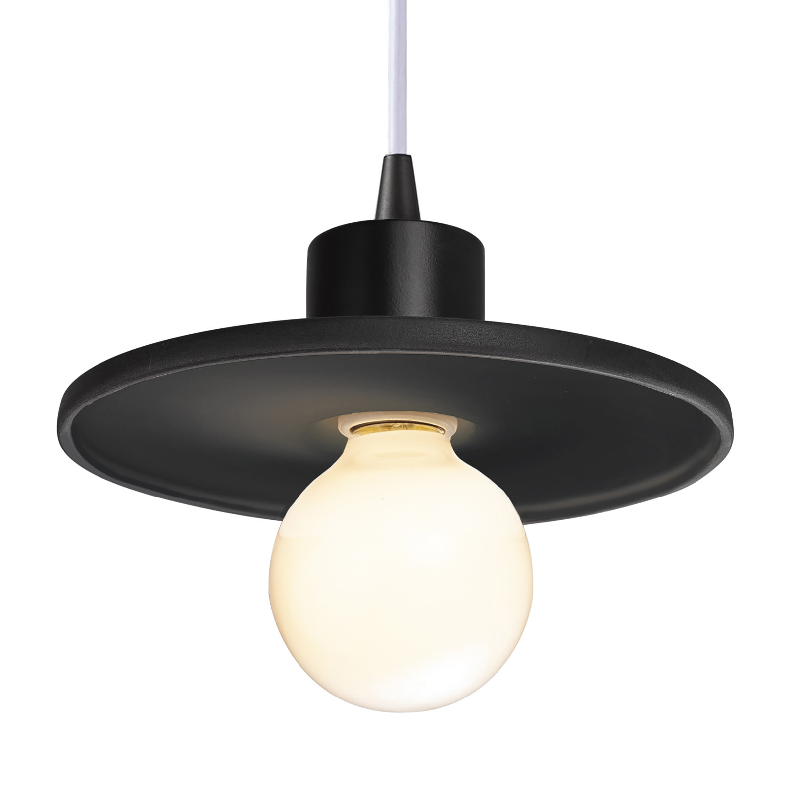 Leni Ceramic Dimmable Pendant, Carbon Matte Black, Matte Black
