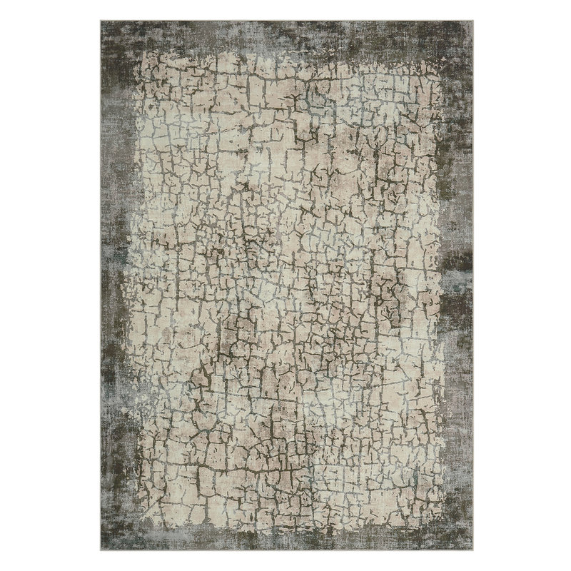 Living Room Rug 9x12 Abstract Area Rug Washable Non Slip Modern Farmhouse Carpet for Bedroom Nursery Camel, Brown