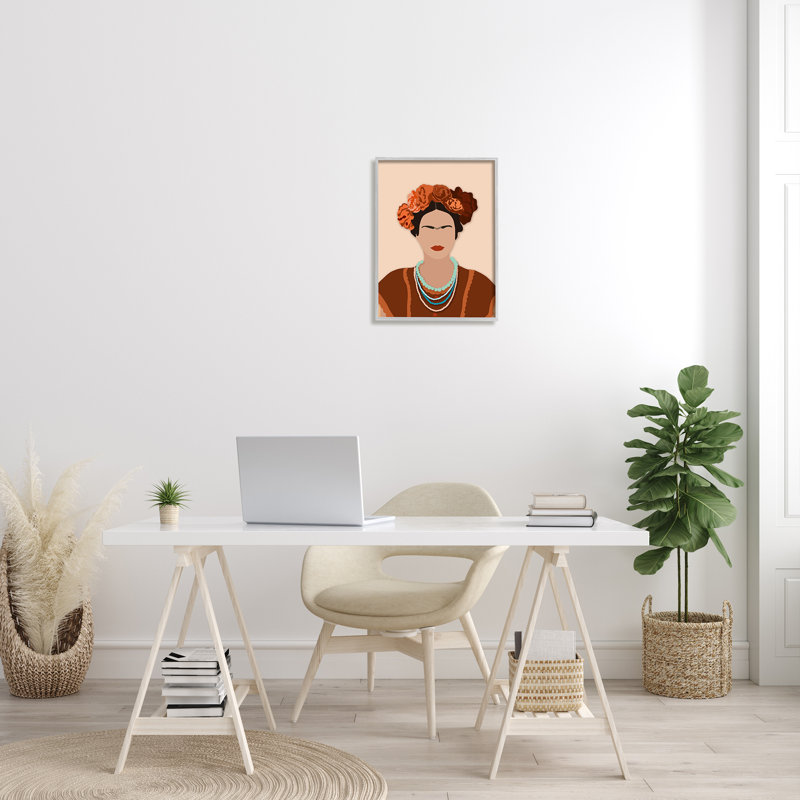 Portrait de l'artiste Frida, Estampe numérique Farmhouse, H 20 po x l 16 po