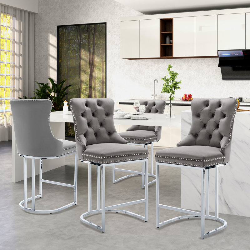 Tabouret de bar 26 po Katrisha, 6, gris