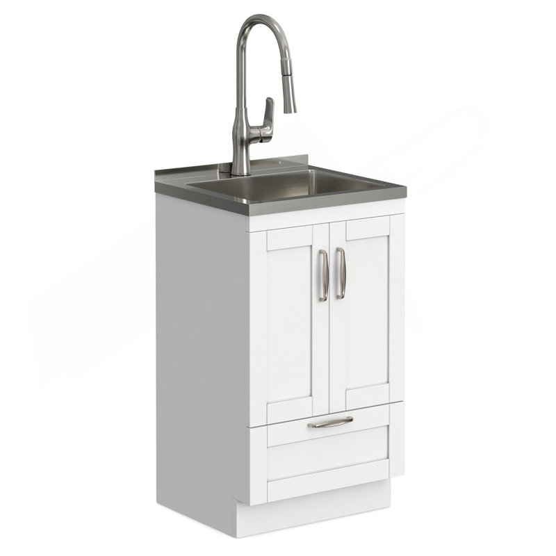 Évier et armoire à lessive 20 pouces, 34,4 po H x 19,7 po L x 17,7 po P