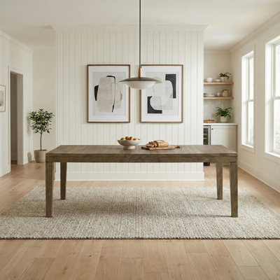 Ensemble de salle à manger brun 5 pièces avec grande table et chaises rembourrées
