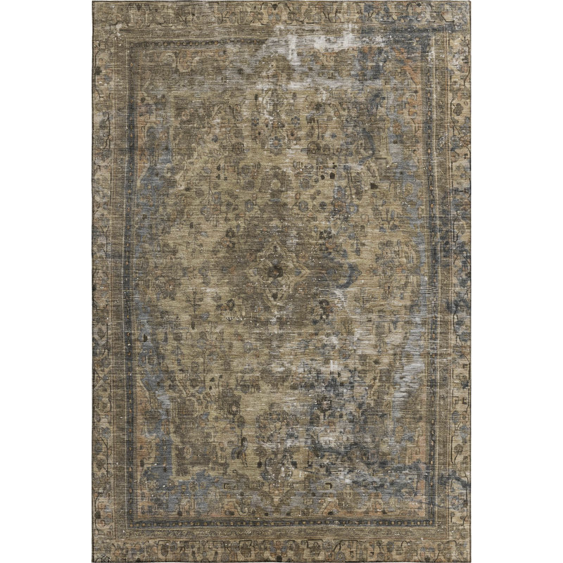 Premium Machine Washable Lampkins AMF1646 Global Rug, Rectangle 3' x 5'
