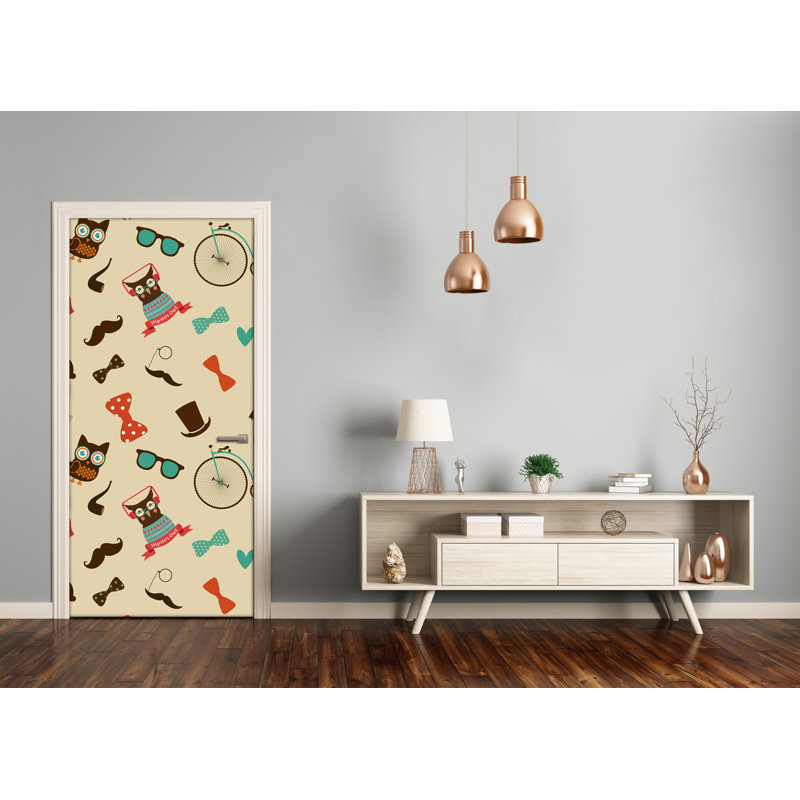 Owl Glasses Bike Door Decal