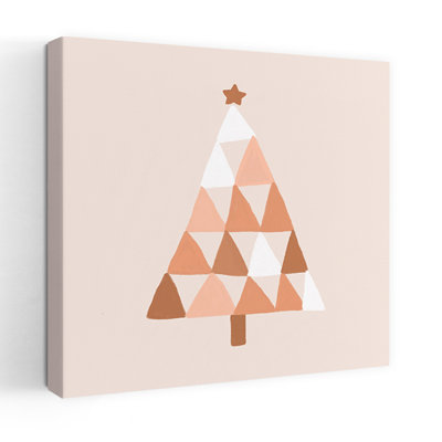 «Geometric Christmas Tree Abstract Contemporary Landscape Nature», reproduction d'art murale