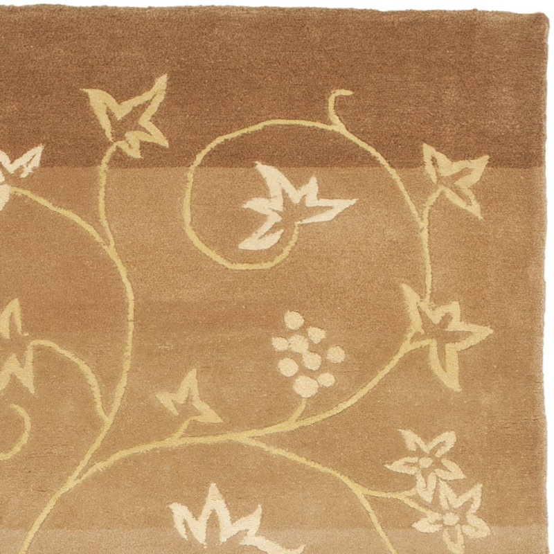 French Tapis Hand Tufted Silk And Wool Floral Rug, Rectangle 3' x 5'
