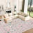 Area Rug 5x7 for Living Room, Washable Non Slip Low Pile Rugs, Floral Soft Carpet for Living Room, Bedroom, Dining Room, Pink-2096379060