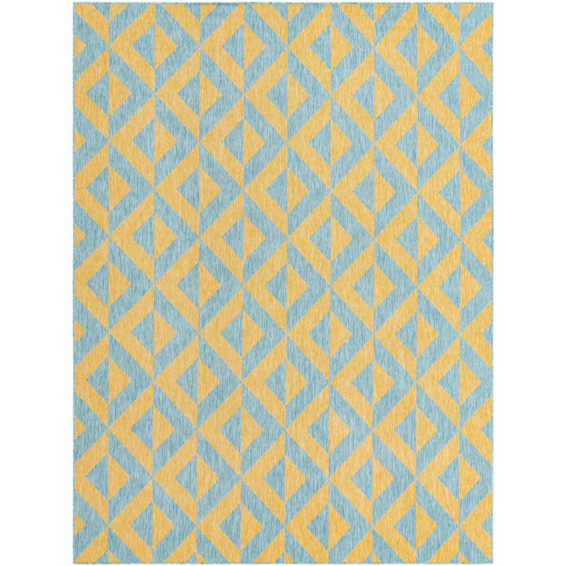 Tapis d'extérieur couleur moutarde, Rectangle 9 pi x 12 pi