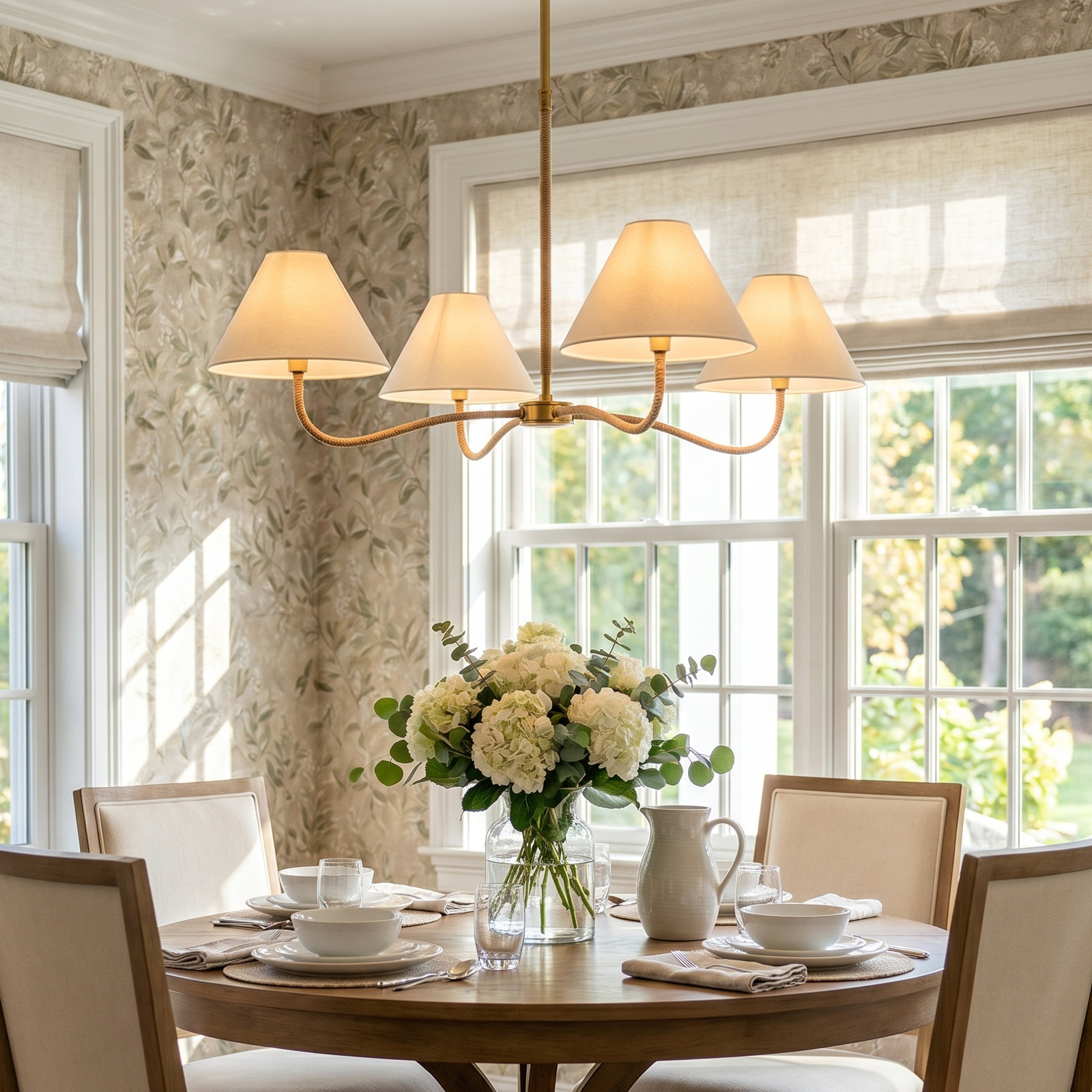 Glinda 5-Light Chandelier, 18.5"H x 35"W x 35"D, 4 Lights