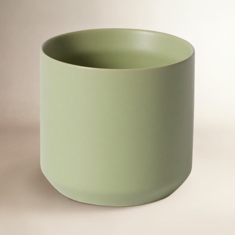 Pot à fleurs en céramique Parsons, H 9 po x l 8,5 po x P 8,5 po, Vert