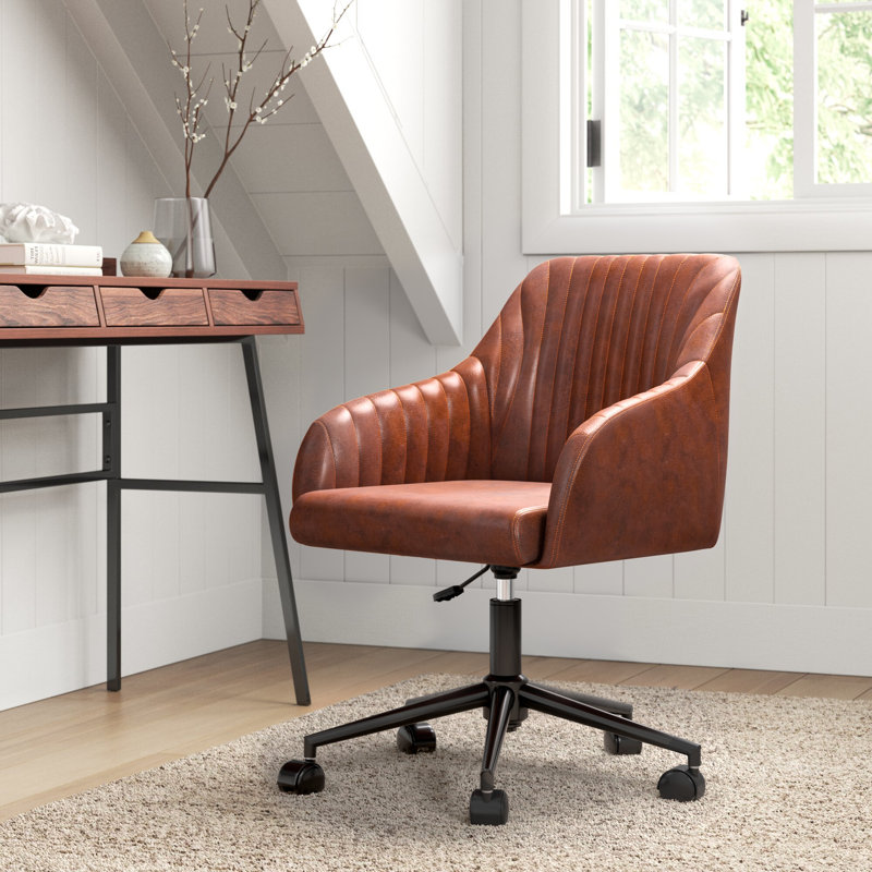 Gulliver Upholstered Swivel Task Chair, Brown