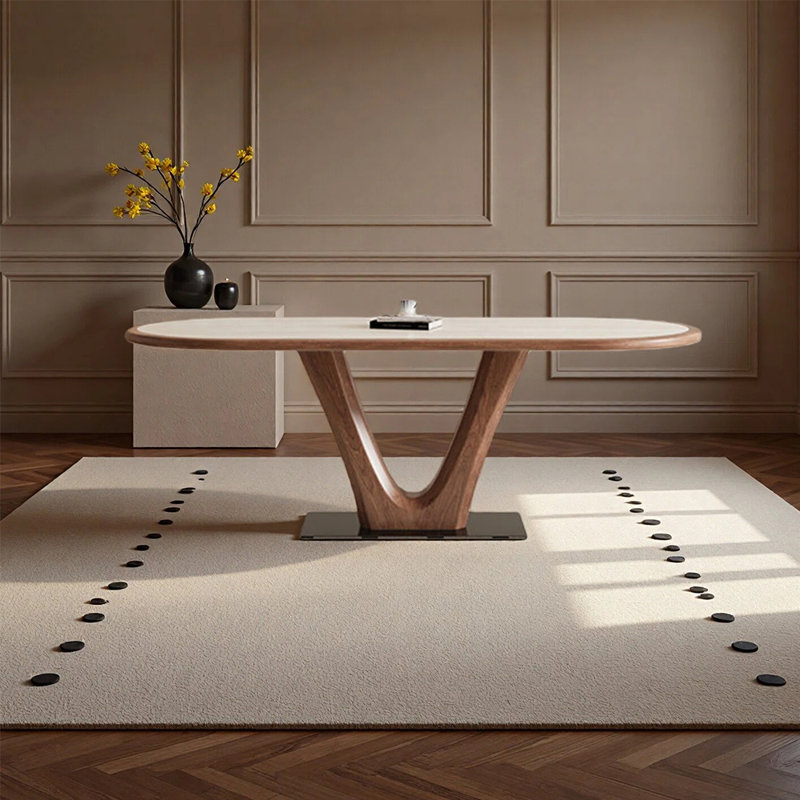 Table de salle à manger ovale simple, tendance et haut de gamme, H 29,52 po x L 55,11 po x l 31,49 po