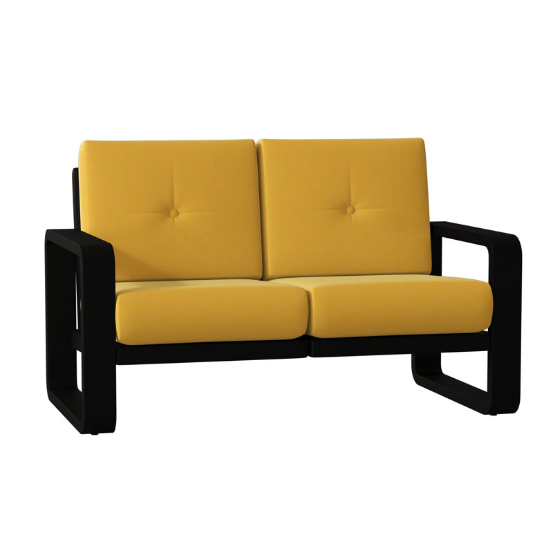 Vale Outdoor 2 - Seat Loveseat, Canvas Bird's Eye Sunbrella® Canvas, Textured Black