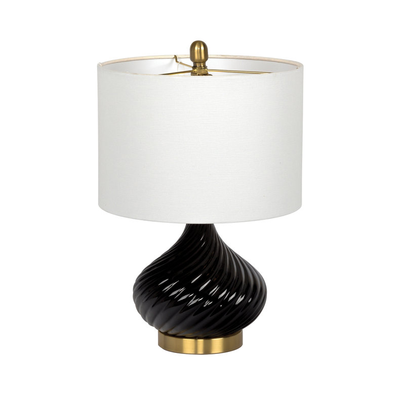 Lampe de table 20,25 po Giusti, Noir brillant / laiton antique