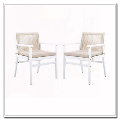 Outdoor Patio Acacia Wood Patio Armchair with Rope Design