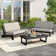 Polett Teak 4 - Person Solid Wood Patio Conversation Sets With Cushions And 41.1''W Loveseat