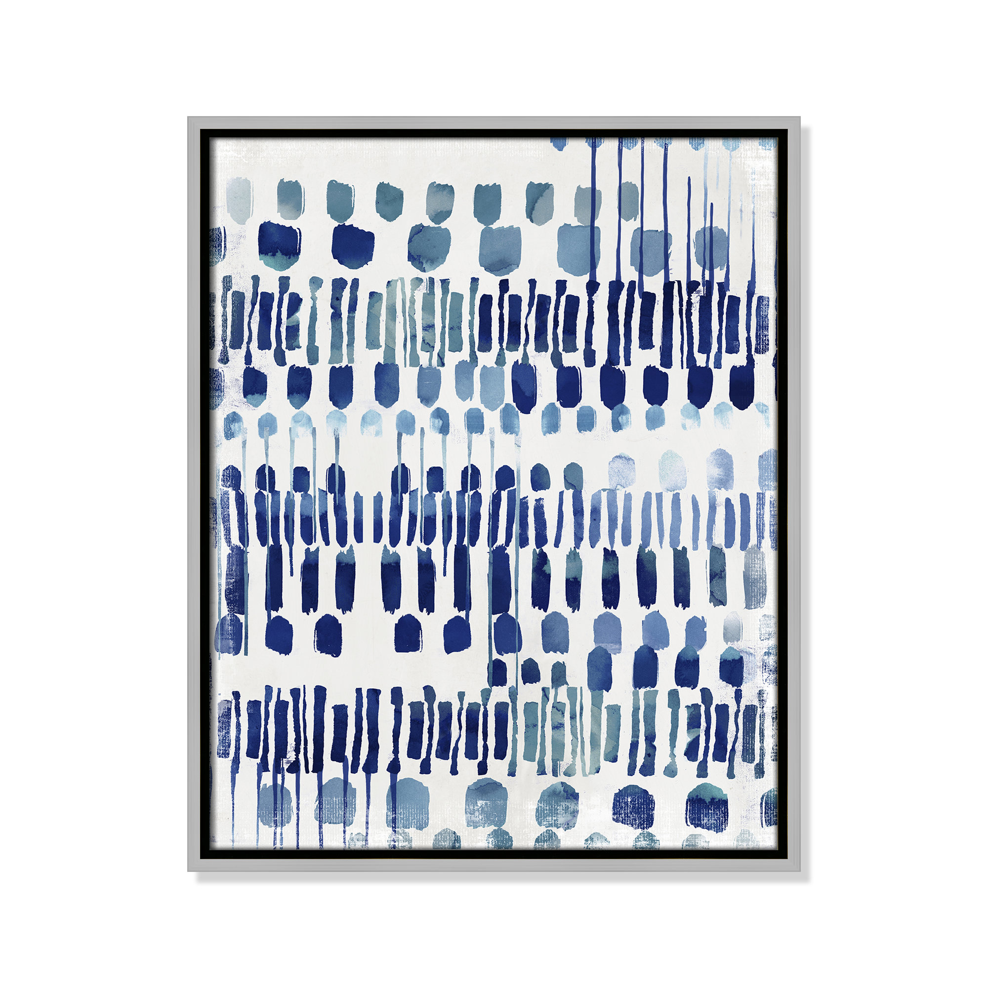 Continuously I - Painting Print, 21.5" H x 17.5" W x 2" D, No Matte, Silver Framed Canvas