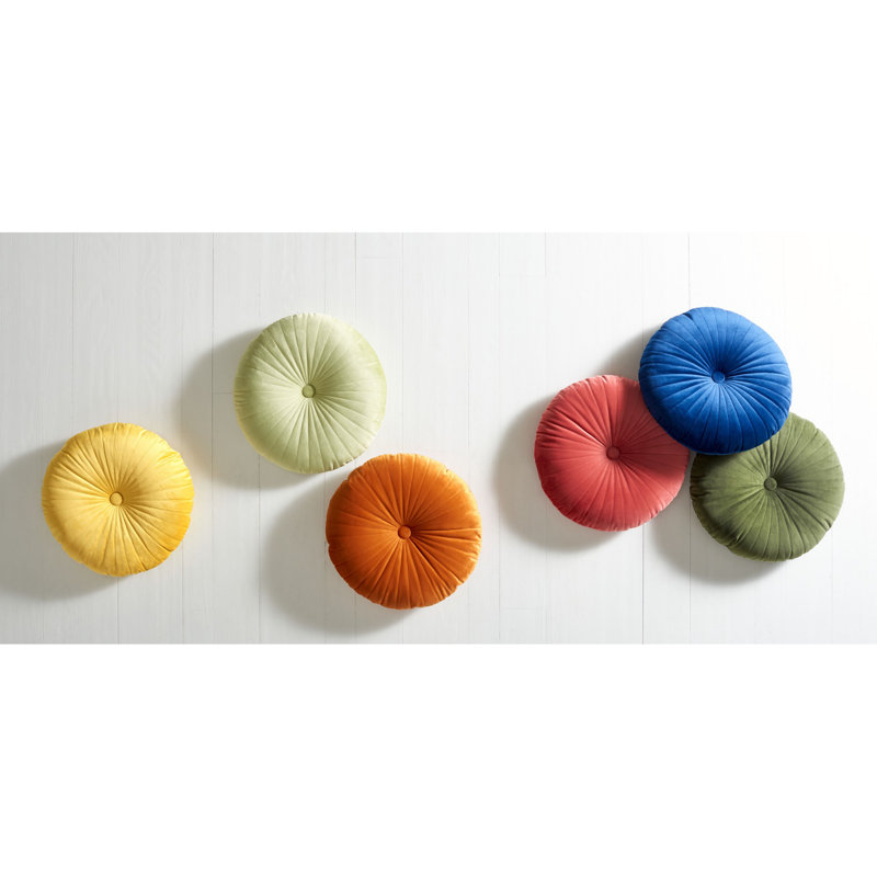 Vallory Golden Yellow Button Tufted 16-inch Square Decorative Pillow