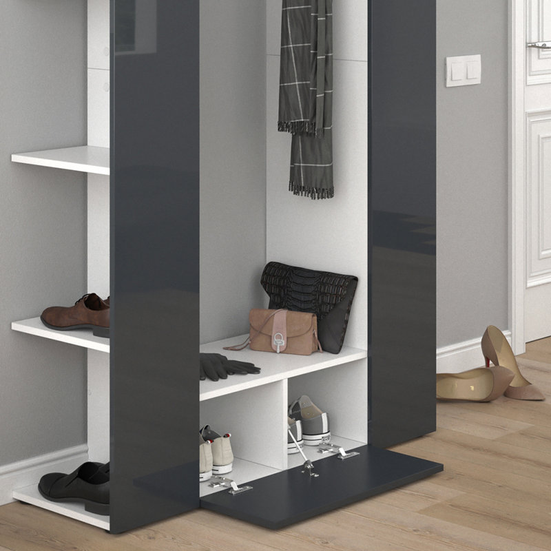 Alon 0 Door Wardrobe, Anthracite High Gloss
