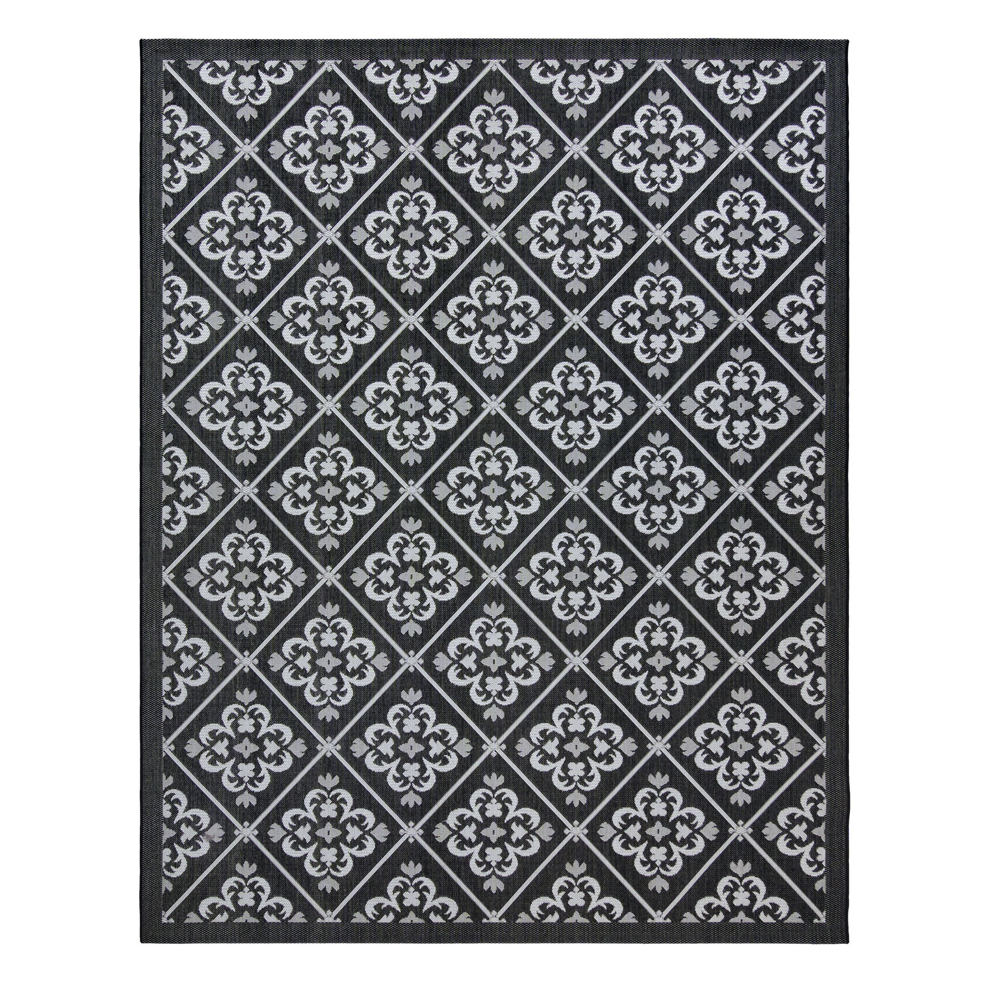 Black And White, Checkered Indoor Outdoor Doormat