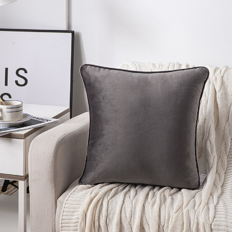 Bartlet Square Scatter Cushion Cushion With Filling, Grey, 45cm H x 45cm W x 15cm