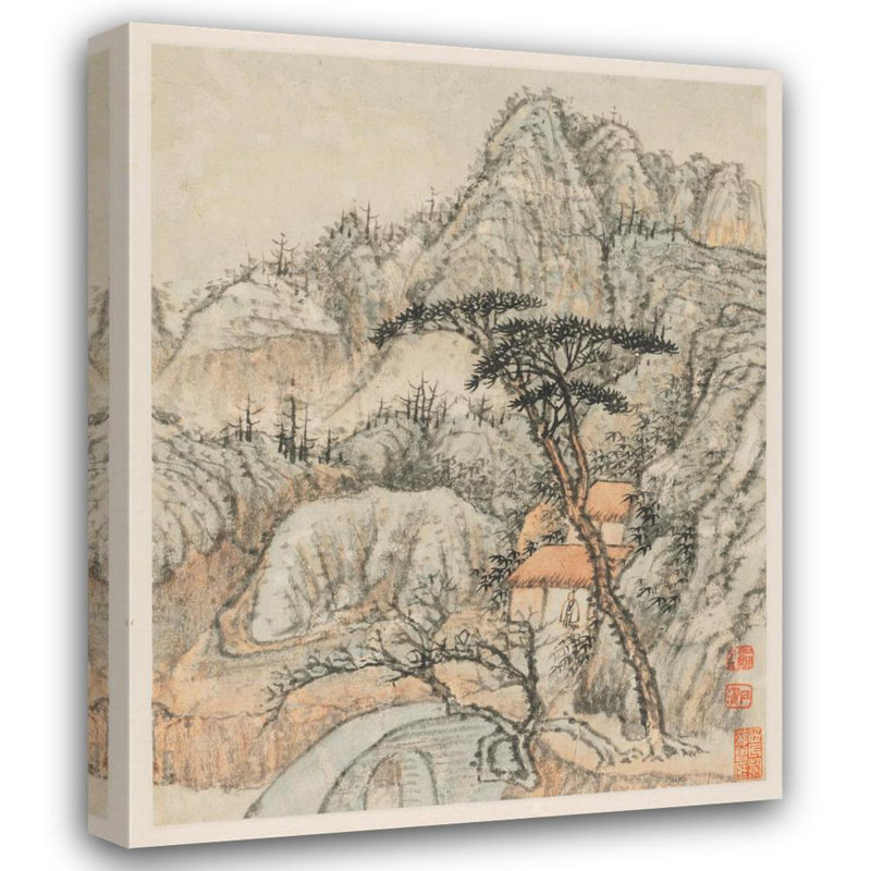 "Reminiscences of Qinhuai River Pl3" par Shitao - Art mural sur toile tendue avec châssis, H 40 po x l 28 po