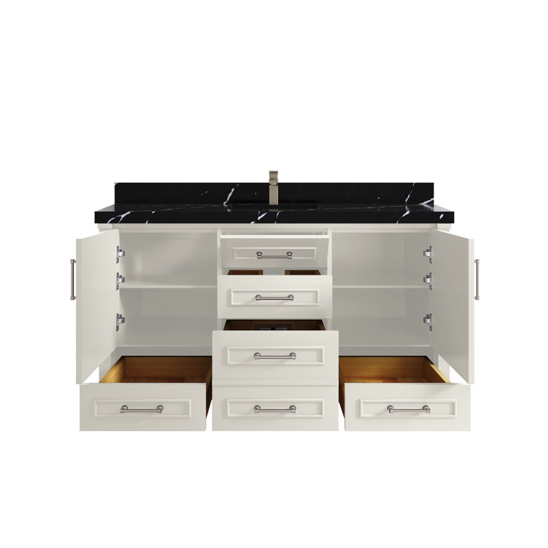 Aberdeen 60 " W Freestanding Standard 1 Single Vanity Bathroom Vanity With Quartz Top