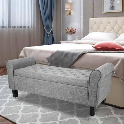 Upholstered Storage Bench End of Bed