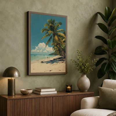 Tropical Palm Paradise Coastal - Wrapped Canvas