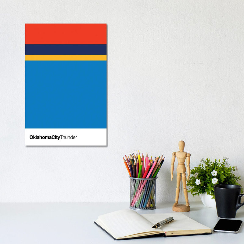 Oklahoma City Thunder Basketball by Avesix - Wrapped Canvas Print, 30.48cm H x 20.32cm W