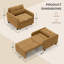 Canapé-lit convertible sans dégagement mural, fauteuil-lit extra long de 192 cm avec assise profonde, transformation facile en 2 étapes, idéal pour les petits espaces, brun-294738656