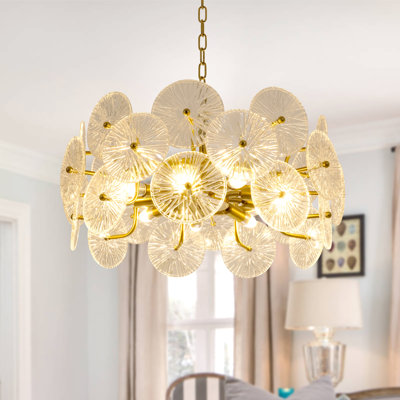 Perceus 9 - Light Dimmable Wagon Wheel Chandelier