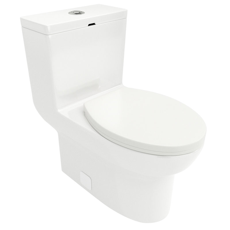 Toilette en céramique une pièce - double chasse d'eau, faible consommation d'eau, siège doux avec chasse d'eau super silencieuse