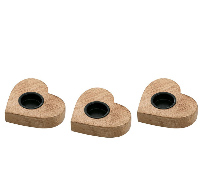 3 Piece Wood Tealight Holder Set