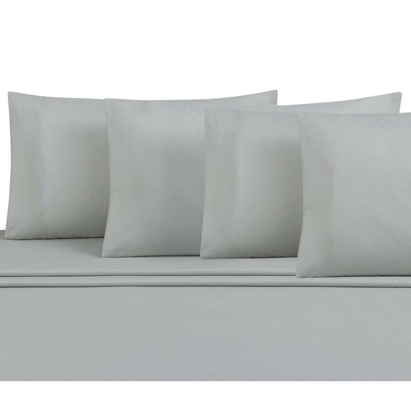 Jaree 6-Piece Rayon Hotel Sheet Set, California King, Light Gray