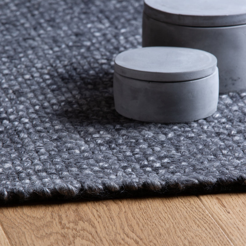 Montas Uni Hand Woven Area Rug, Rectangular 160 x 230cm, Anthracite