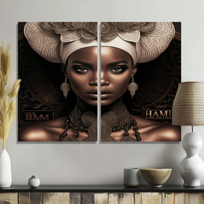 Classy Portrait Of Elegant African Lady IX - Modern Wall Art