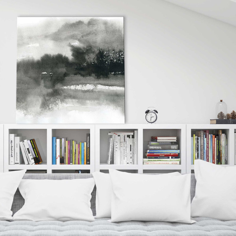 Cadre dramatique I par Carol Robinson - Peinture, Cadre flottant noir, H 39,5 po x l 39,5 po x P 2 po