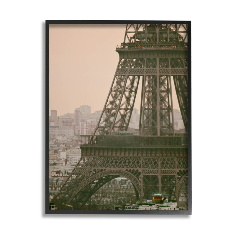 Silhouette de la tour Eiffel, art numérique de Giclée par Carina Okula, Giclée encadrée noir minuit