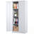 Metal Storage Cabinet with Doors and 3 Adjustable Shelves